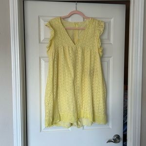 Yellow eyelet romper